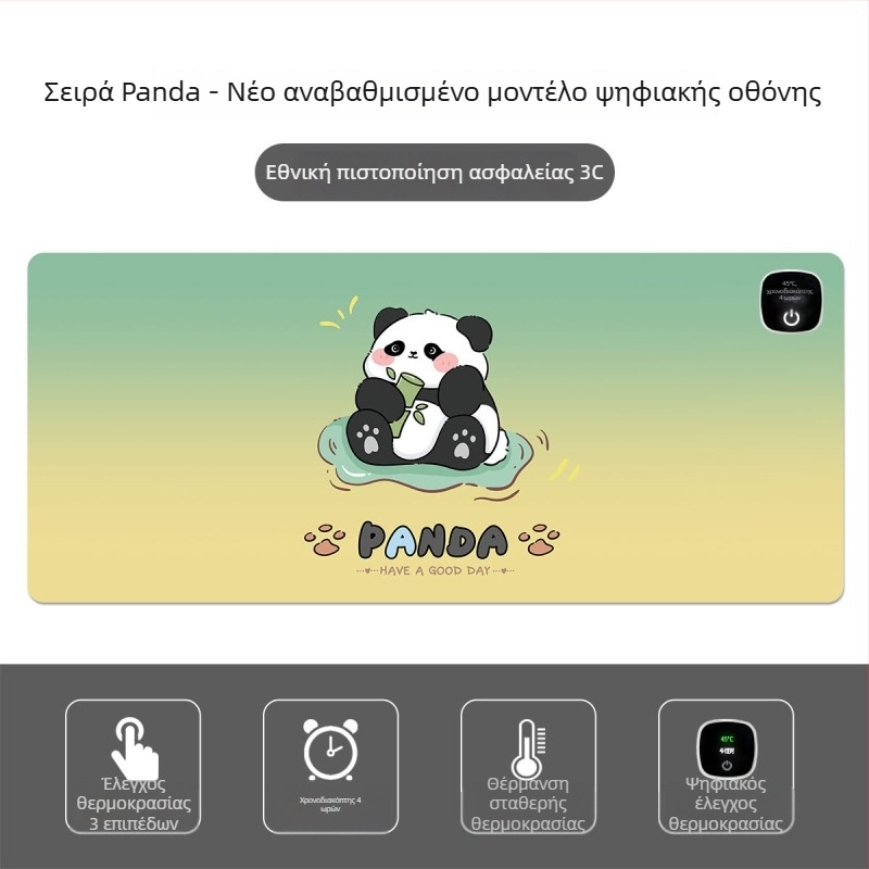 Panda θερμαινόμενη επιφάνεια ποντικιού – υπερμεγέθη επιφάνεια γραφείου για υπολογιστή, γραφείο και παιχνίδια, διαστάσεις 60×30 εκ, 80×30 εκ ή 90×40 εκ
