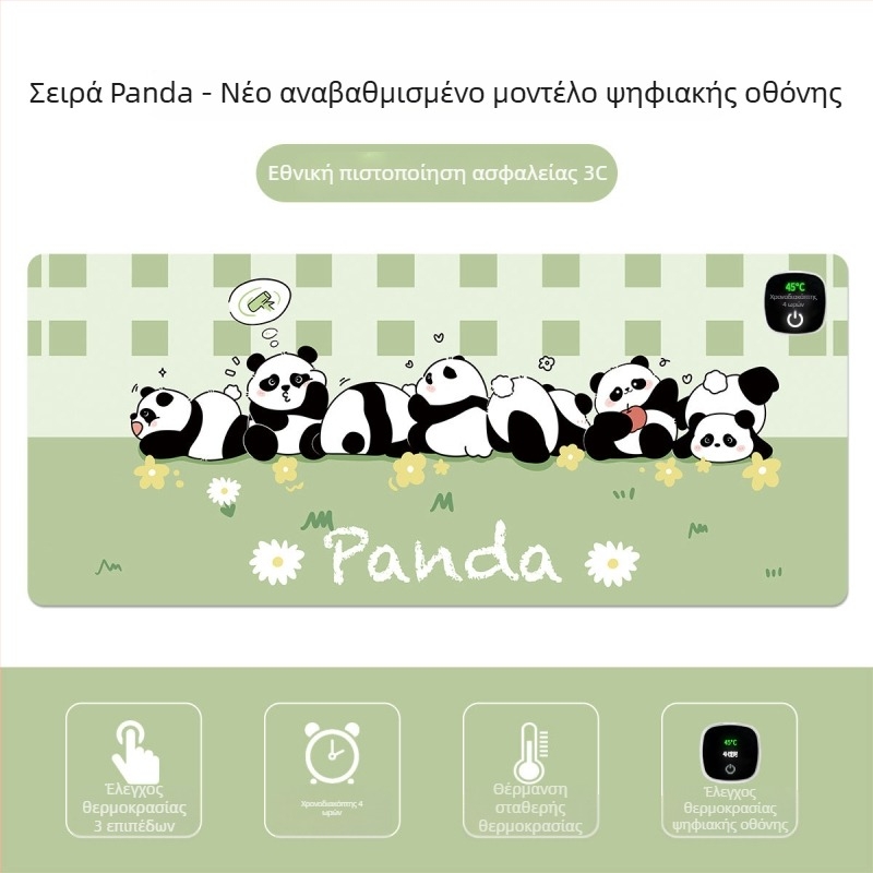 Panda θερμαινόμενη επιφάνεια ποντικιού – υπερμεγέθη επιφάνεια γραφείου για υπολογιστή, γραφείο και παιχνίδια, διαστάσεις 60×30 εκ, 80×30 εκ ή 90×40 εκ