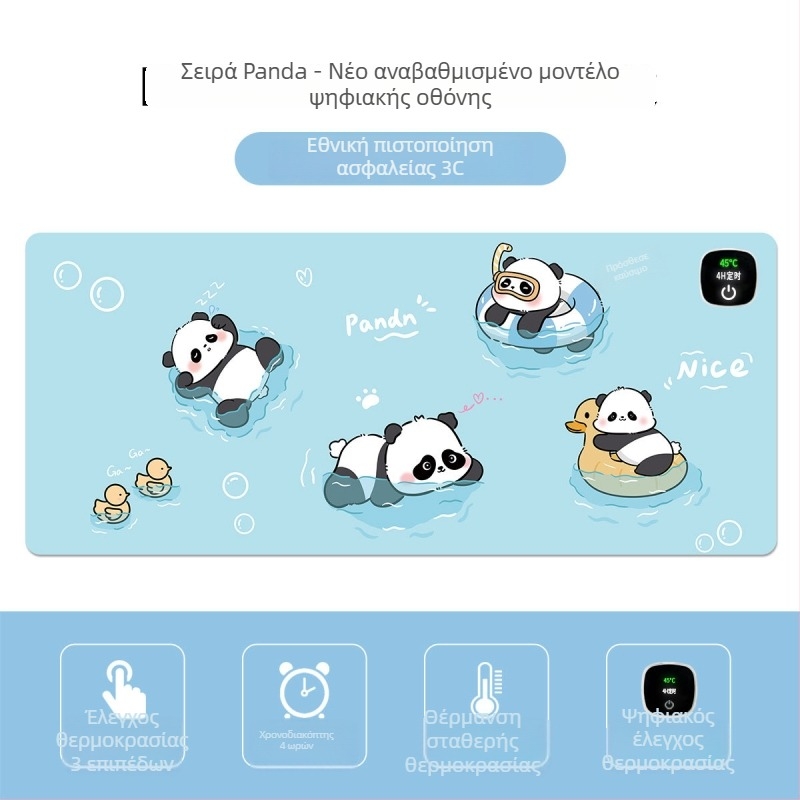 Panda θερμαινόμενη επιφάνεια ποντικιού – υπερμεγέθη επιφάνεια γραφείου για υπολογιστή, γραφείο και παιχνίδια, διαστάσεις 60×30 εκ, 80×30 εκ ή 90×40 εκ