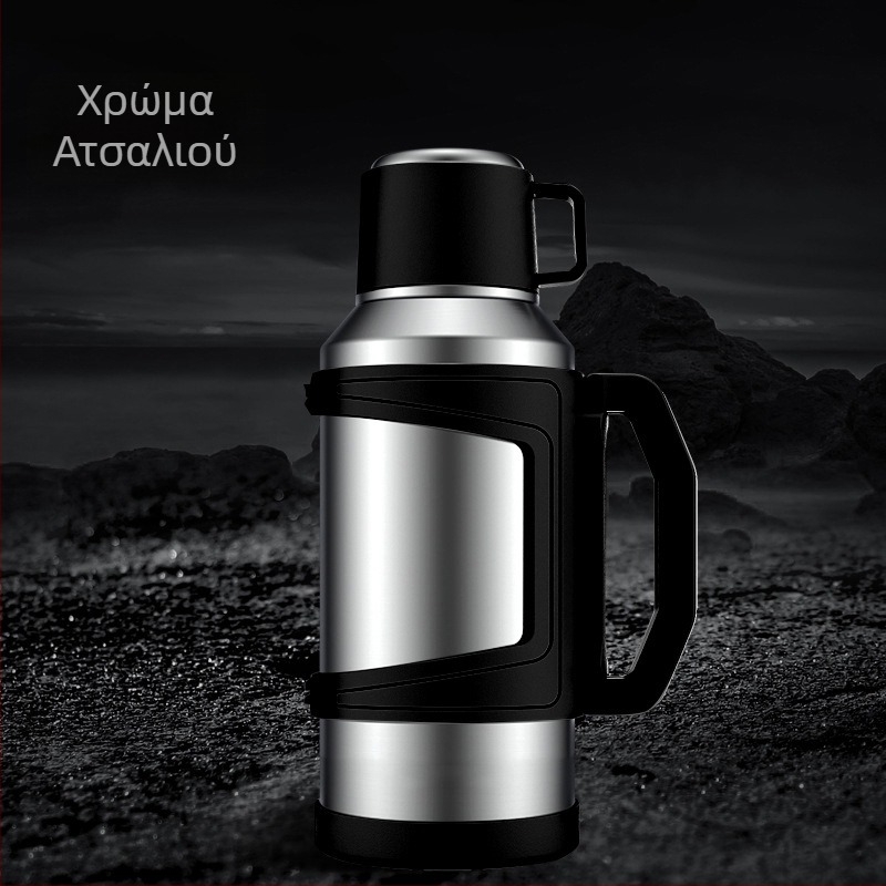 TEENUU Θερμός μπουκάλι εξαιρετικά μεγάλης χωρητικότητας για εξωτερικά ταξίδια και χρήση σε αυτοκίνητο, μονωμένο φλασκί ζεστού νερού