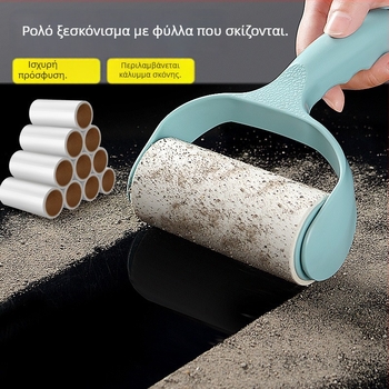 Ρολό απομάκρυνσης τρίχας με σκιστά κολλητικά φύλλα, κατάλληλο για αφαίρεση μαλλιών και γάτας τρίχες, μαγικός κολλητικός κύλινδρος με αλλάξιμες κολλητικές ρόλες