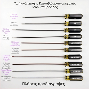 Μαγνητικό κατσαβίδι Phillips 12 ιντσών για επισκευές ραπτομηχανών — μακρύ επίπεδο κατσαβίδι και μακρύ Phillips κατσαβίδι