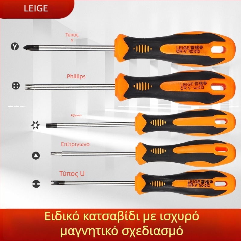Regg μονωμένο μαγνητικό σετ κατσαβιδιών με πολλαπλές κεφαλές: αστέρι, άνθος δαμάσκηνου, ρυζοειδές, Y-σχήματος, U-σχήματος και τριγωνικές κεφαλές; PH0, 1–8 mm; επίπεδη τρίγωνο 2.0; 30 τεμάχια ανά κουτί