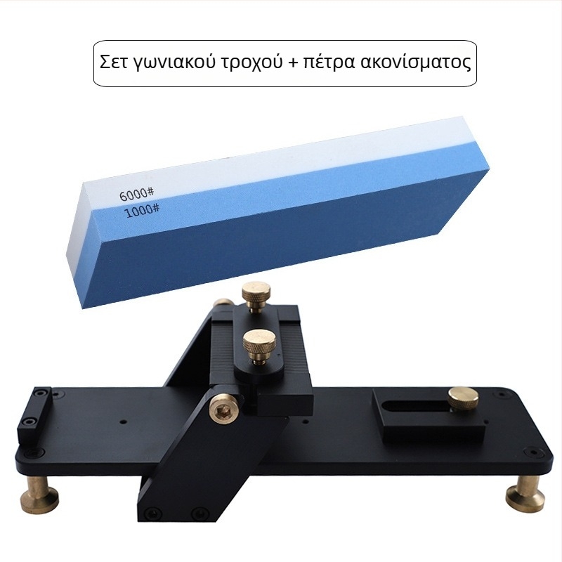 RUITOOL Σταθερός ακονιστήρας γωνίας από κράμα αλουμινίου για ξυλουργικά μαχαίρια, αντιολισθητική βάση, υπερλεπτος λίθος ακονίσματος με φινίρισμα καθρέφτη