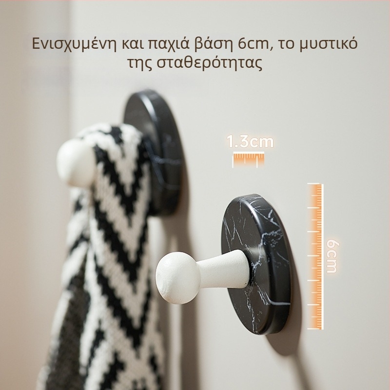 Κρεμάστρα από μασίφ ξύλο με περιστρεφόμενη βεντούζα, χωρίς τρύπες, για τοίχο ή πόρτα, με ισχυρή πρόσφυση, κατάλληλη για είσοδο και μπάνιο