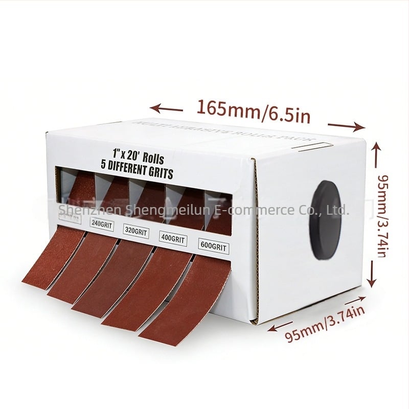 Σετ λείανσης με συρταρωτό κουτί, 25x6 mm, ρολό και λωρίδες από οξείδιο του αλουμινίου για γυάλισμα