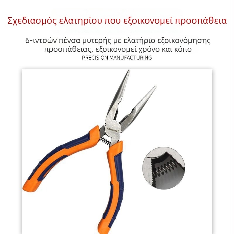 Πένσες με αιχμηρή μύτη, 6 ιντσών, χειροποίητο εργαλείο, βιομηχανικού επιπέδου ηλεκτρολόγος κόφτης καλωδίων, πένσες αμερικανικού τύπου με εργονομικό offset σχέδιο