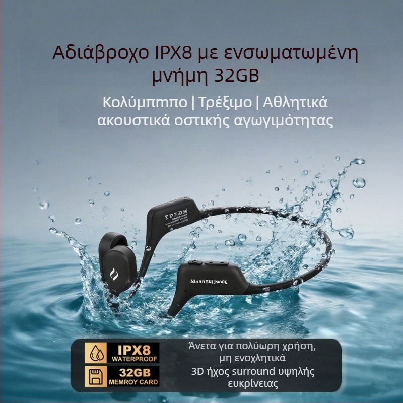 Ακουστικά Bluetooth με αγωγή οστών, ασύρματα, αδιάβροχα και ανθεκτικά στον ιδρώτα, για τρέξιμο, ποδηλασία και γυμναστική, κρεμαστά γύρω από τον λαιμό