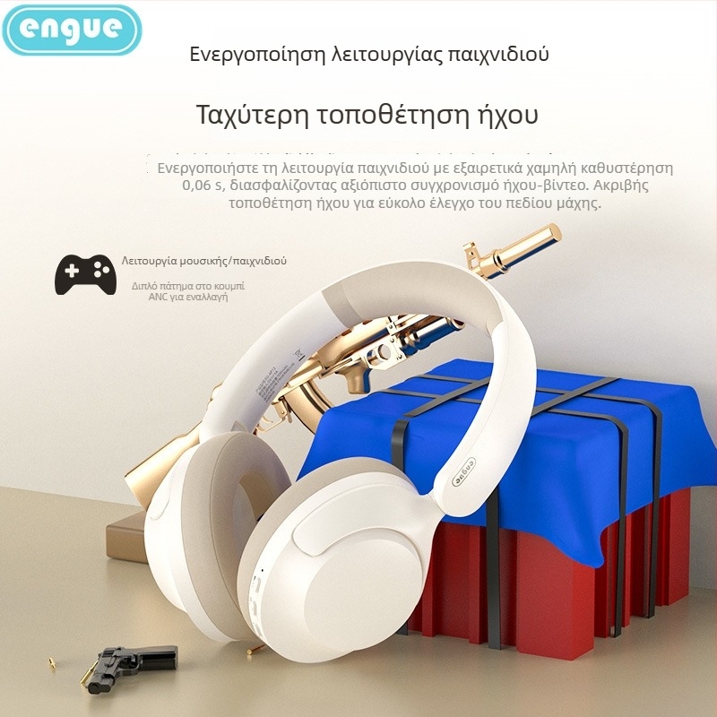 Engu Bluetooth Ασύρματα Ακουστικά με Ακύρωση Θορύβου, Over-Ear Gaming Headset για Υπολογιστή