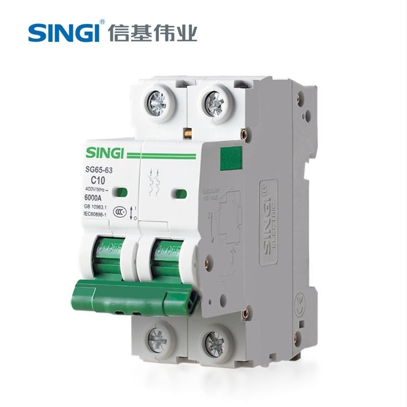 Singi SG65-63 σειρά μικροδιακόπτης, 2 πόλοι, 63A, οικιακή χρήση