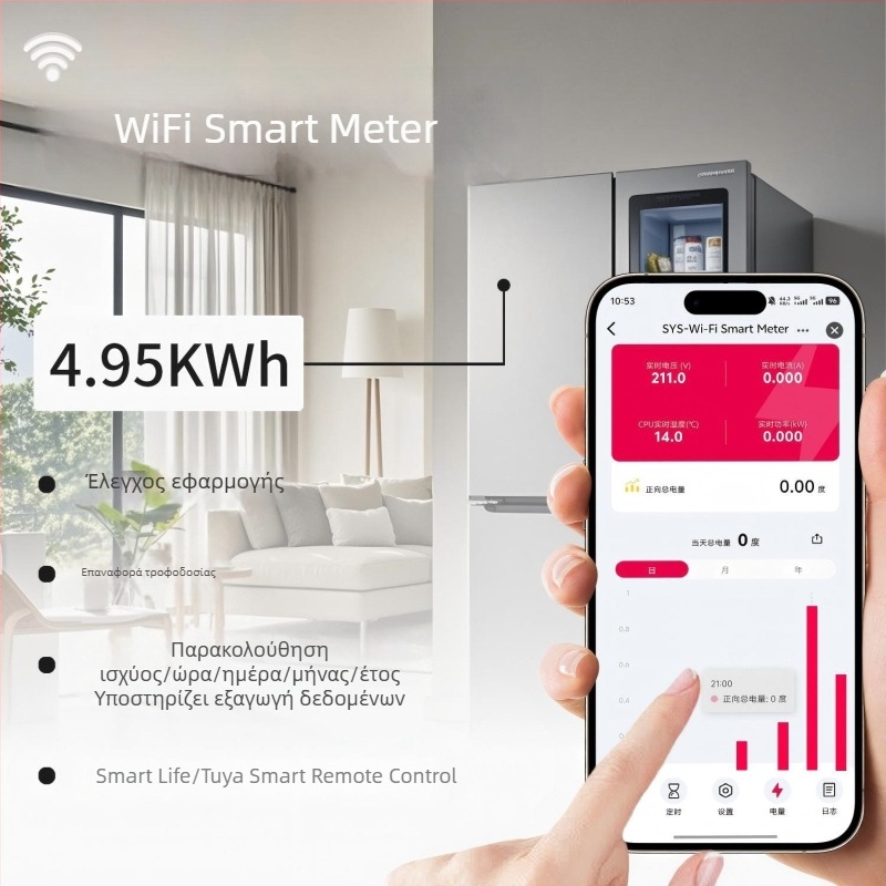 Tuya WiFi/ZigBee Έξυπνος Διακόπτης με Μετρητή Ενέργειας, Χρονοδιακόπτης και Ρελέ, LCD Μετρητής Ενέργειας, Απομακρυσμένος Έλεγχος μέσω Εφαρμογής