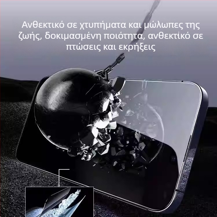 Pinsheng Προστατευτικό οθόνης από θερμοκατεργασμένο γυαλί για iPhone 17 Pro Max, 14, 13 — Αντι-κατασκοπευτικό, Πλήρης Οθόνη, HD