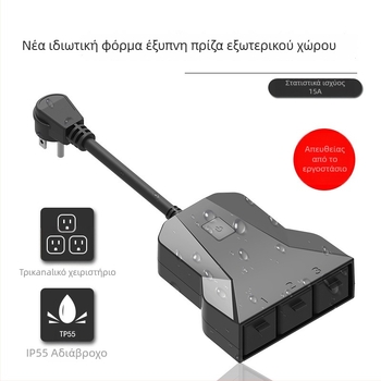 Εξωτερική Έξυπνη Πρίζα Wi‑Fi με Χρονοδιακόπτη και Απομακρυσμένο Έλεγχο, Συμβατή με Alexa, USB, Αμερικανικό Πρότυπο