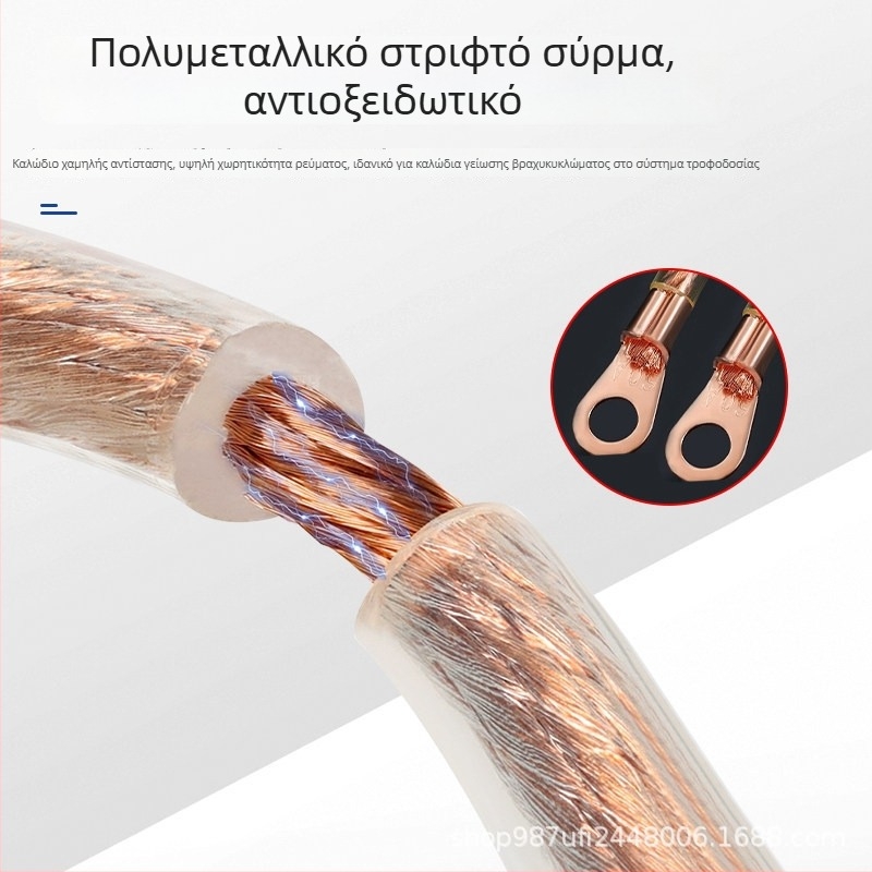 Διαφανής πλαστικοποιημένος αγωγός γείωσης υψηλής τάσης με μεταλλικό αγωγό σε λαστιχένιο κάλυμμα, μονωμένο καλώδιο 2,5/4/10 mm²