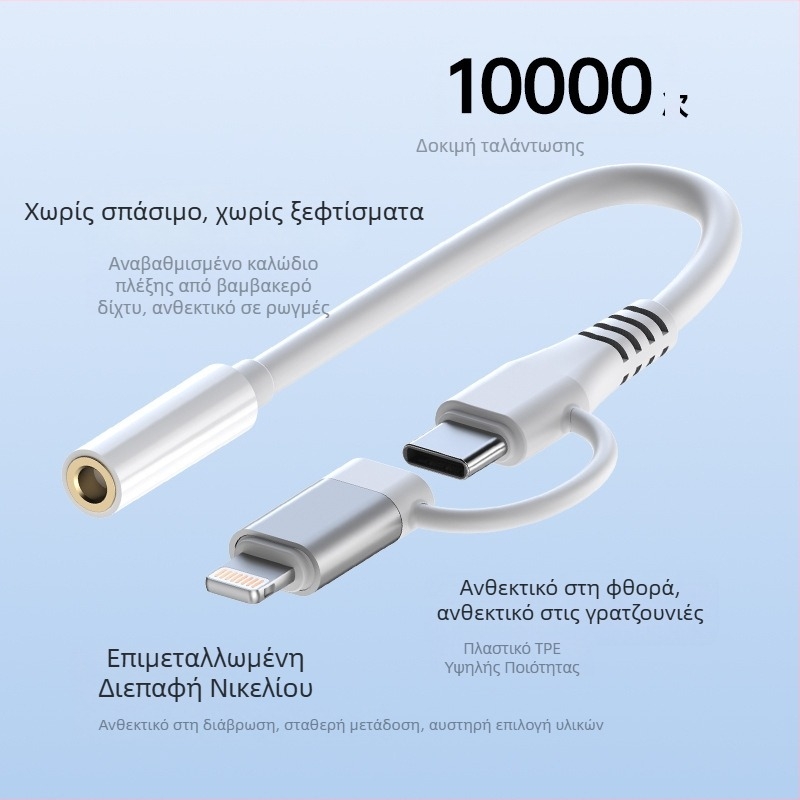 Δύο-σε-ένα USB-C σε 3,5 mm ήχου προσαρμογέας για συσκευές Apple, για κλήσεις και ακρόαση μουσικής