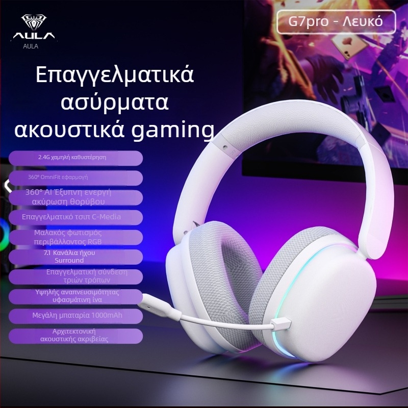 Wolf Spider G7Pro Ασύρματα ακουστικά με Bluetooth, τρία επίπεδα εξουδετέρωσης θορύβου, ήχος υψηλής ποιότητας, μικρόφωνο, χαμηλή καθυστέρηση για παιχνίδια