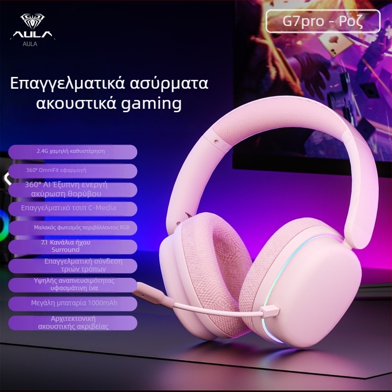 Wolf Spider G7Pro Ασύρματα ακουστικά με Bluetooth, τρία επίπεδα εξουδετέρωσης θορύβου, ήχος υψηλής ποιότητας, μικρόφωνο, χαμηλή καθυστέρηση για παιχνίδια
