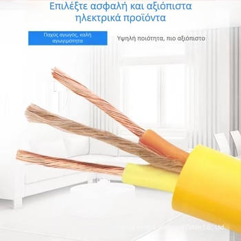 Εύκαμπτο εξωτερικό καλώδιο φόρτισης με 2 αγωγούς, καθαρός χαλκός, κίτρινο, διατομή 1,5–2,5 mm², αντιπαγωτικό