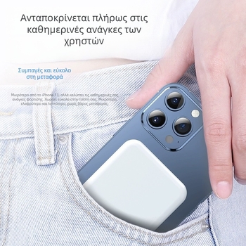 Μαγνητική φορητή μπαταρία 10000mAh με γρήγορη φόρτιση 22.5W, λεπτή και συμπαγής
