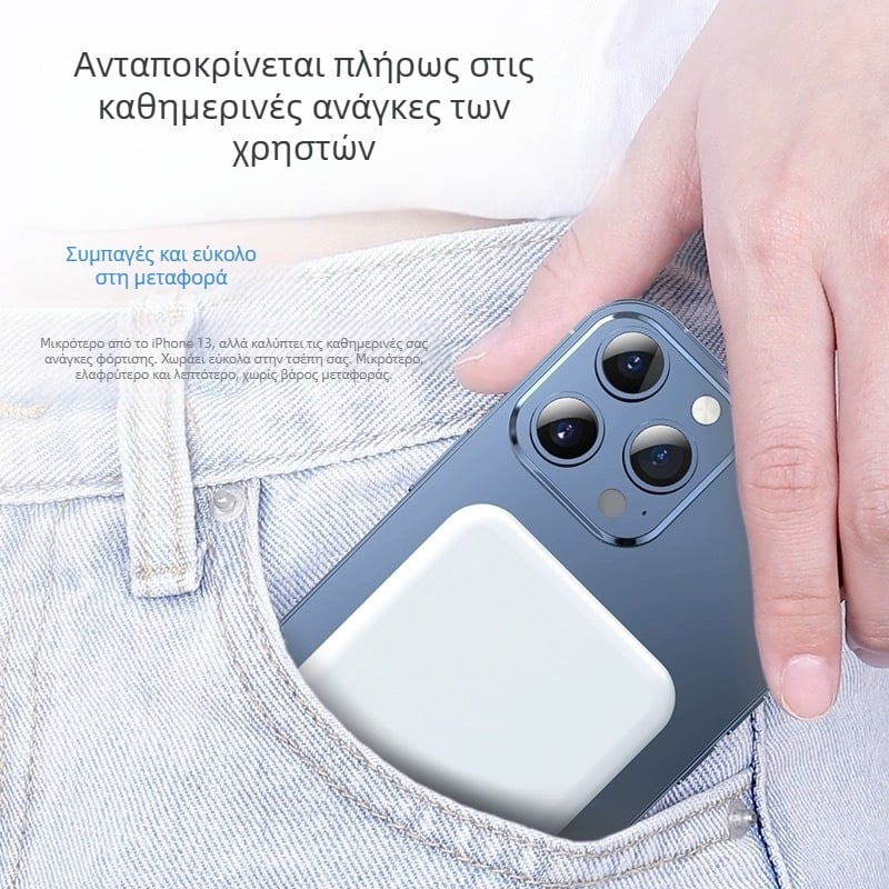 Μαγνητική φορητή μπαταρία 10000mAh με γρήγορη φόρτιση 22.5W, λεπτή και συμπαγής