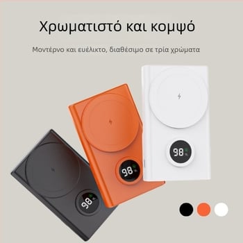 Power bank Bluetooth για σέλφι με μαγνητική ασύρματη φόρτιση, 15W βάση κινητού, 10000mAh μεγάλης χωρητικότητας