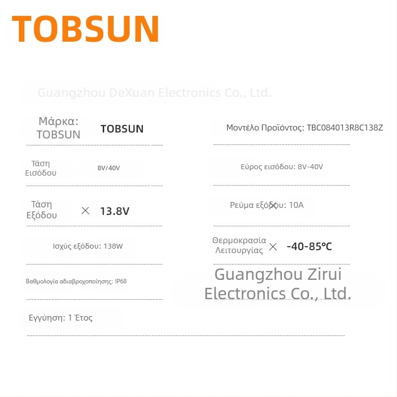 TOBSUN Μετατροπέας DC-DC 12V σε 13.8V, 10A, Είσοδος 8–40V, Αυτοκινητικό Τροφοδοτικό, Ρυθμιζόμενος Έξοδος