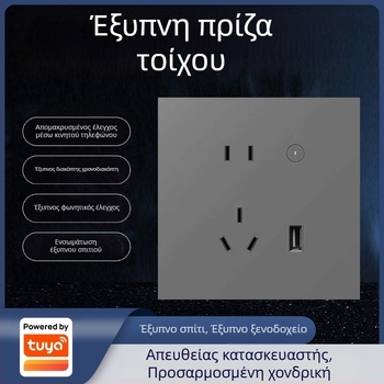 Graffiti Zigbee τοίχης έξυπνη πρίζα με κουτί τύπου 86, φωνητικός έλεγχος και απομακρυσμένος έλεγχος μέσω κινητής εφαρμογής