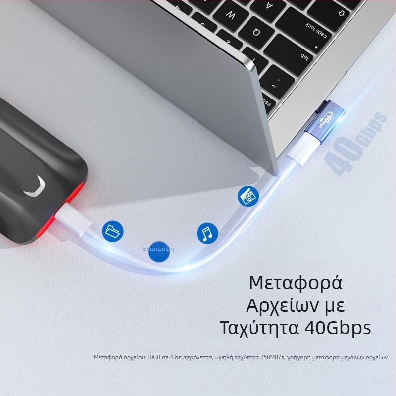 Αντάπτορας USB-C USB4 με πλήρη λειτουργικότητα, μεταφορά δεδομένων έως 40 Gbps, για φορητό υπολογιστή, προβολή οθόνης 8K HD
