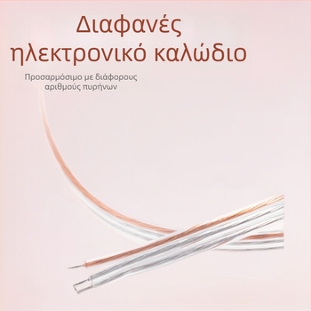 2468 Διαφανές PVC καλώδιο με χρυσούς και ασημένιους αγωγούς, διαφανές επίπεδο καλώδιο, διπλό και τριπλό παράλληλο καλώδιο για LED ταινία