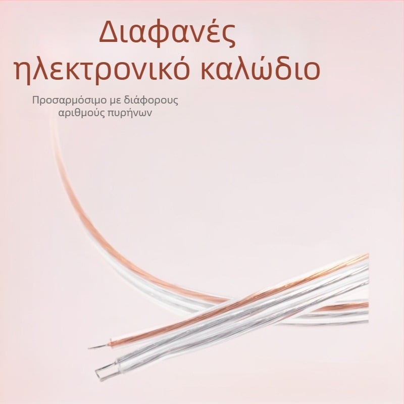 2468 Διαφανές PVC καλώδιο με χρυσούς και ασημένιους αγωγούς, διαφανές επίπεδο καλώδιο, διπλό και τριπλό παράλληλο καλώδιο για LED ταινία