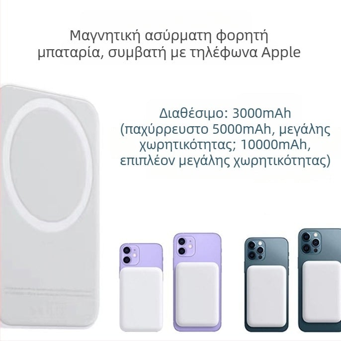 Μαγνητικό ασύρματο power bank συμβατό με MagSafe 5000mAh
