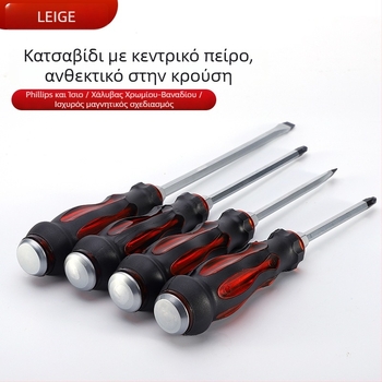 Regt Steel σετ κατσαβιδιών Philips και επίπεδων κεφαλών, από χρωμοβάνδιο χάλυβα, μαγνητικά, αντιολισθητικές PVC λαβές, διάμετρος 1–8 mm, 175 g