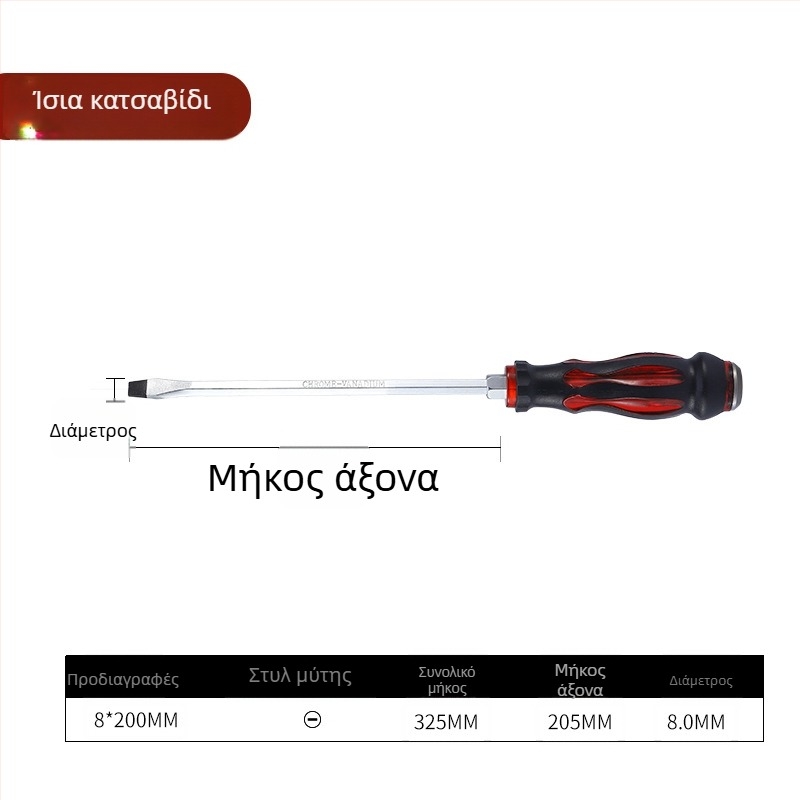 Regt Steel σετ κατσαβιδιών Philips και επίπεδων κεφαλών, από χρωμοβάνδιο χάλυβα, μαγνητικά, αντιολισθητικές PVC λαβές, διάμετρος 1–8 mm, 175 g