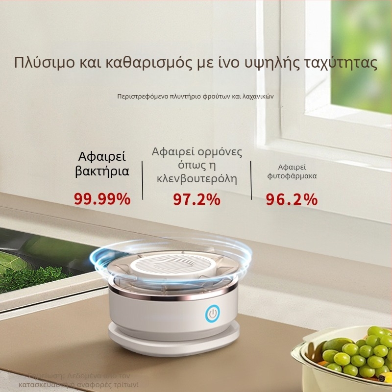 Pure Saint BXQ-1 Ηλεκτρική συσκευή πλυσίματος φρούτων και λαχανικών για οικιακή χρήση, χωρητικότητα 8 L, αφαιρεί υπολείμματα φυτοφαρμάκων