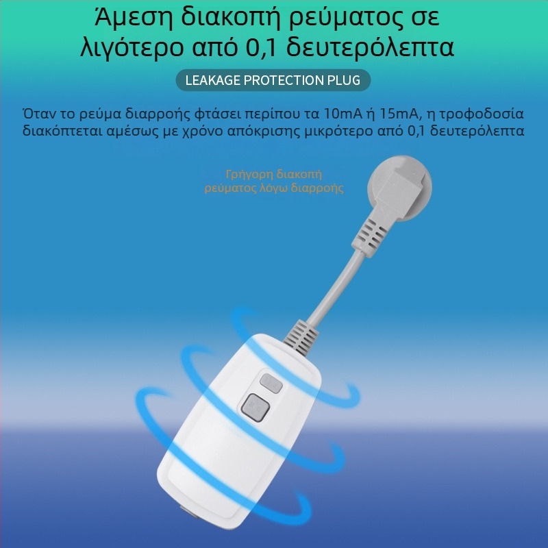 Πρίζα με διακόπτη προστασίας από διαρροές ρεύματος για θερμοσίφωνες, κλιματιστικά και ηλεκτρικές βρύσες