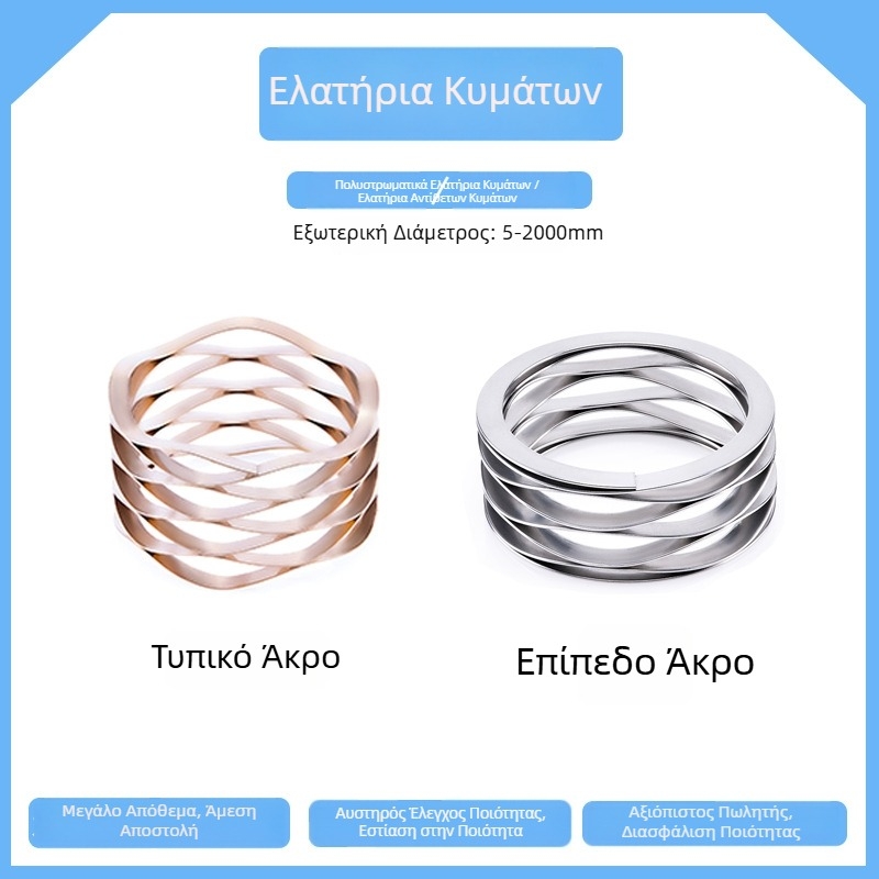 Ανοξείδωτοι κυματοειδείς ελατήρες πολλαπλών επιπέδων για συμπίεση
