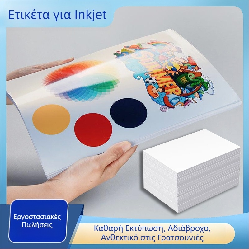 Διαφανές αυτοκόλλητο PET φύλλο για εκτύπωση με λέιζερ και με μελάνι, γυαλιστερό, αδιάβροχο και αντοχή στο λάδι