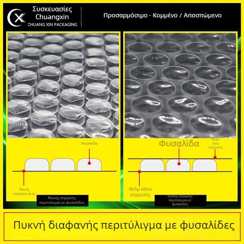Chuangxin Διαφανής παχύτερη φιλμ φυσαλίδων τσάντα, LDPE, ορθογώνια, για μεταφορική συσκευασία