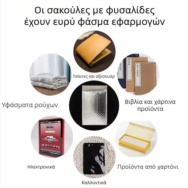 Φάκελος φυσαλίδων με αλουμινωμένο φιλμ, παχύτερος, αυτοκόλλητος, αδιάβροχος και ανθεκτικός στις πτώσεις για τη συσκευασία ρούχων