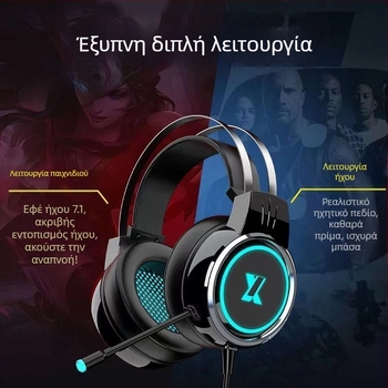 X8 ενσύρματα ακουστικά παιχνιδιών με 3,5 mm υποδοχή για PC και φορητούς υπολογιστές
