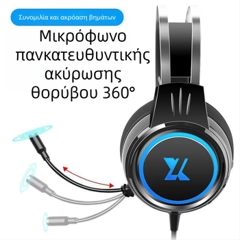 X8 ενσύρματα ακουστικά παιχνιδιών με 3,5 mm υποδοχή για PC και φορητούς υπολογιστές