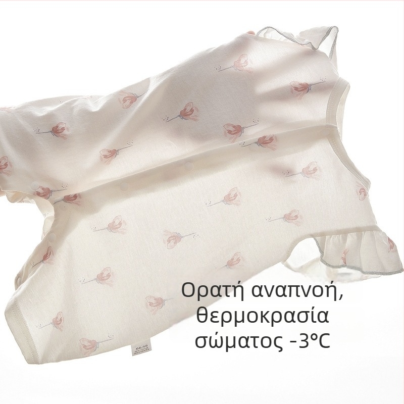 Βρεφικό ρομπερ καλοκαίρι από 100% βαμβάκι, κοντά μανίκια, ελαφρύ, για νεογέννητες κορίτσια