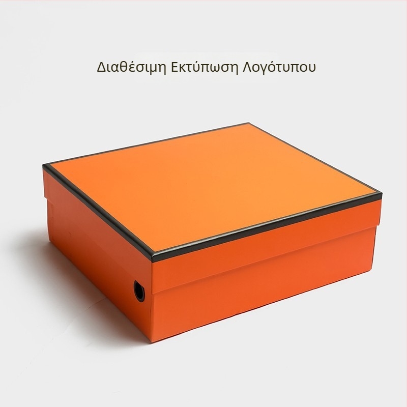 Πορτοκαλί χειροποίητο κουτί παπουτσιών με έγχρωμη εκτύπωση, μπουτίκ κουτί δώρου με γενική διαδικασία μορφοποίησης