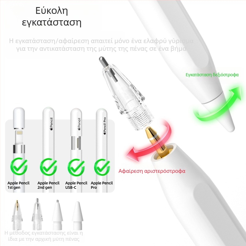 Αντικατάσταση άκρης Apple Pencil – ομαλή και ανθεκτική στη φθορά, συμβατή με Apple Pencil 1/2/3/Pro