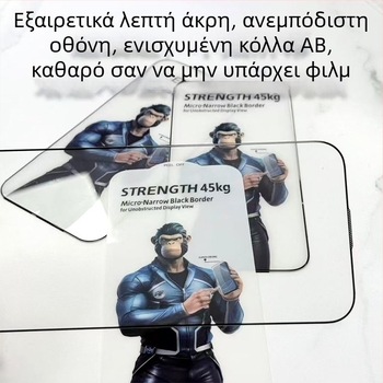 Gorilla Προστατευτικό οθόνης από tempered γυαλί Edge-to-Edge για iPhone 16/15 Pro, Anti-Peeping, Anti-Fall
