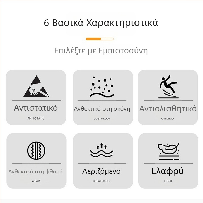 Αντιστατικές παντόφλες PU με παχύτερη μαλακή σόλα, αντιολισθητικές, διαπνέουσες, χωρίς σκόνη για καθαρούς χώρους ηλεκτρονικών εργοστασίων (Unisex)