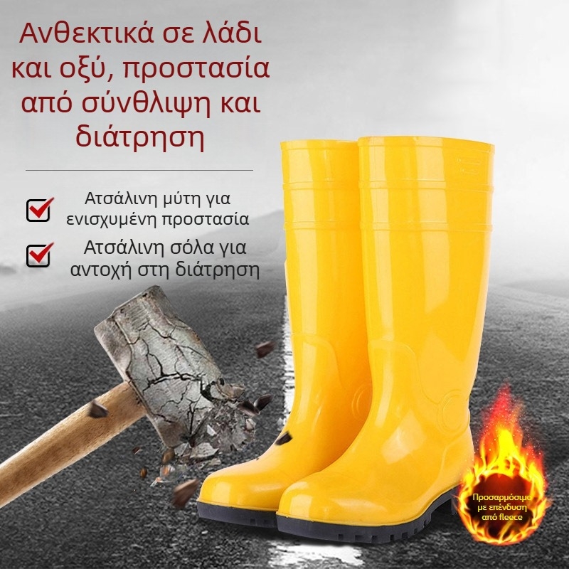 Αντιχημικά μποτάκια διάσωσης υψηλού ύψους, με ατσάλινη σόλα και προστασία από κρούσεις και διάτρηση