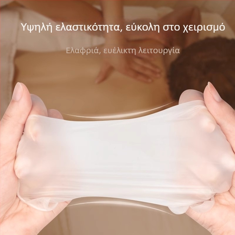Γάντια μασάζ PVC μίας χρήσης, ultra-λεπτά, ανθεκτικά στο λάδι, για μασάζ στην πλάτη και στα πόδια, συμβατά με αιθέρια έλαια