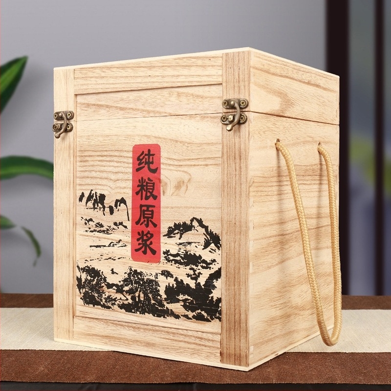 Baijiu σε ξύλινο δώρο κουτί για φιάλη, 2,5 кг, προσαρμόσιμη ξύλινη συσκευασία