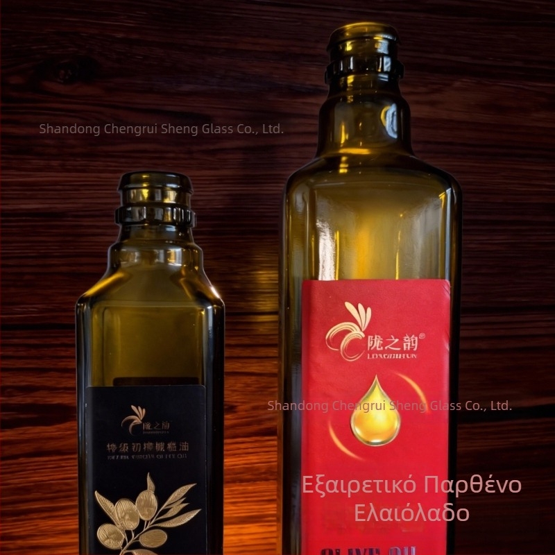 500 ml γυάλινα μπουκάλια σε διάφορα μεγέθη, άδεια μπουκαλάκια ελαιολάδου, τετράγωνα γυάλινα μπουκάλια λαδιού, γυάλινα μπουκάλια για συσκευασία τροφίμων με σφράγιση